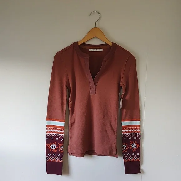 NWT! Free People Mikah Layering Thermal Cuff / Long Sleeve Top Autumn Size XS - Picture 4 of 12